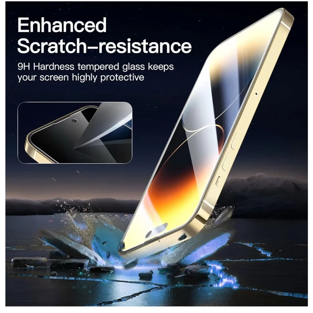 For iPhone 14/15 Pro Max Privacy Screen Protector 6-Pack Tempered Glass